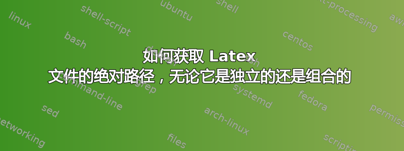 如何获取 Latex 文件的绝对路径，无论它是独立的还是组合的