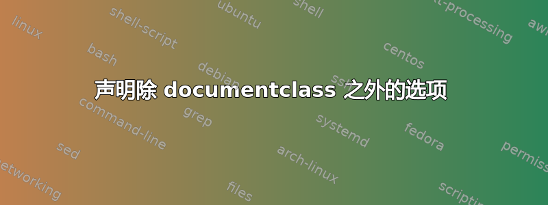 声明除 documentclass 之外的选项