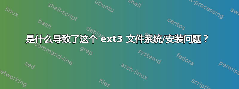 是什么导致了这个 ext3 文件系统/安装问题？