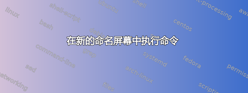 在新的命名屏幕中执行命令