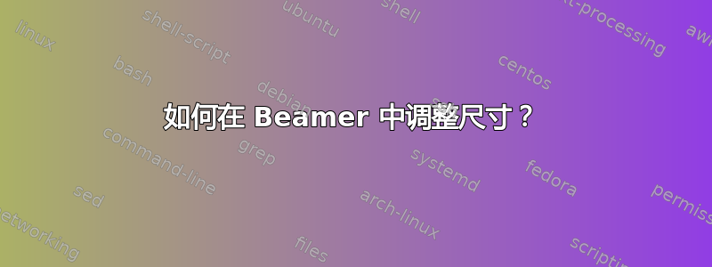 如何在 Beamer 中调整尺寸？