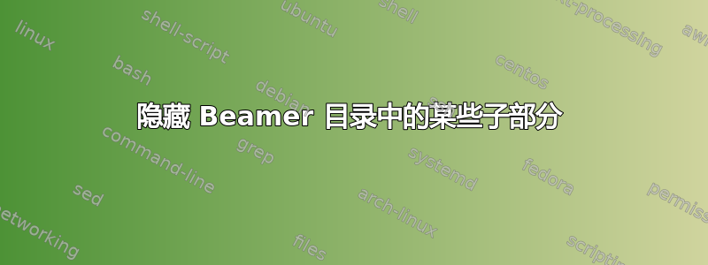 隐藏 Beamer 目录中的某些子部分