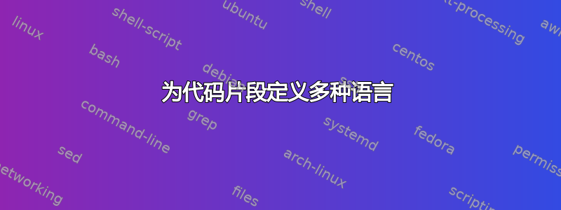 为代码片段定义多种语言