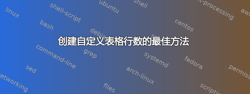 创建自定义表格行数的最佳方法