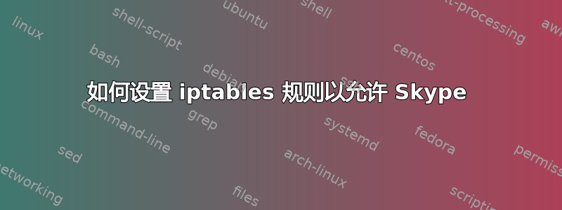 如何设置 iptables 规则以允许 Skype