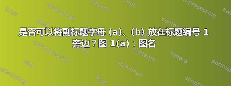 是否可以将副标题字母 (a)、(b) 放在标题编号 1 旁边？图 1(a)：图名