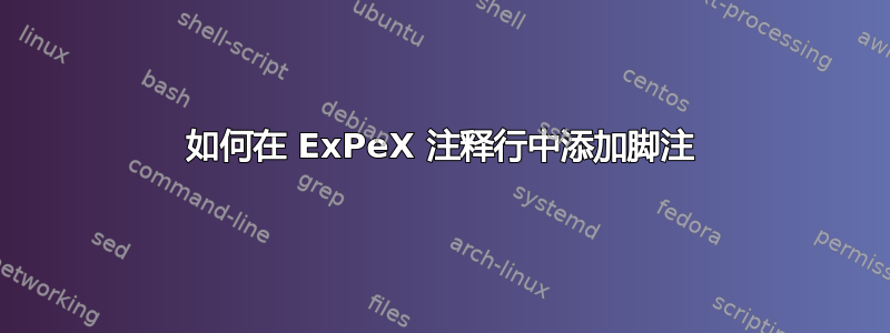 如何在 ExPeX 注释行中添加脚注