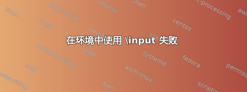 在环境中使用 \input 失败