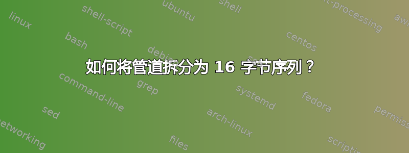 如何将管道拆分为 16 字节序列？