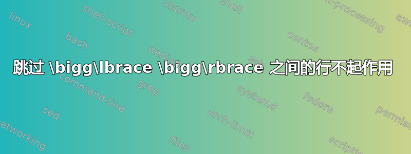 跳过 \bigg\lbrace \bigg\rbrace 之间的行不起作用