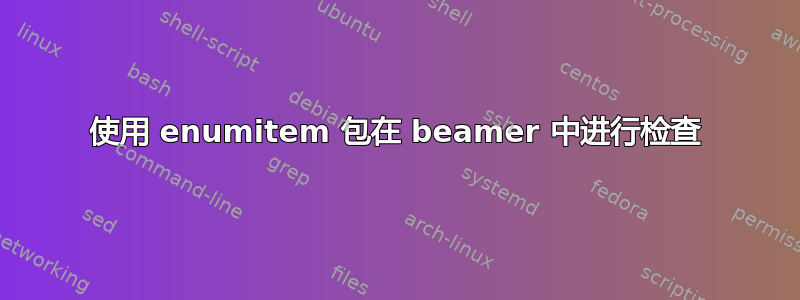 使用 enumitem 包在 beamer 中进行检查