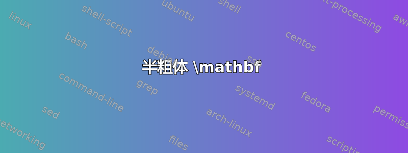 半粗体 \mathbf