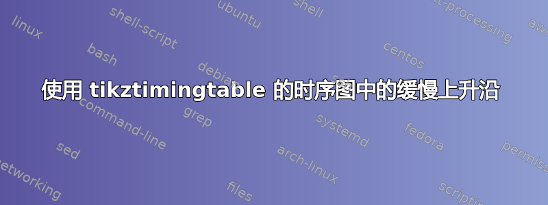 使用 tikztimingtable 的时序图中的缓慢上升沿