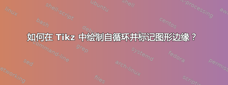 如何在 Tikz 中绘制自循环并标记图形边缘？