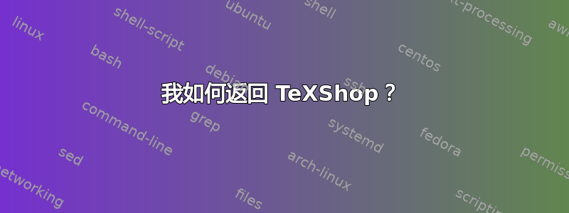 我如何返回 TeXShop？