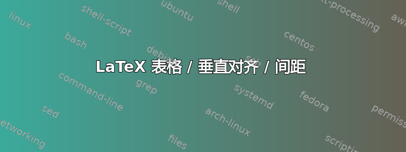 LaTeX 表格 / 垂直对齐 / 间距