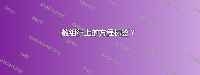 数组行上的方程标签？