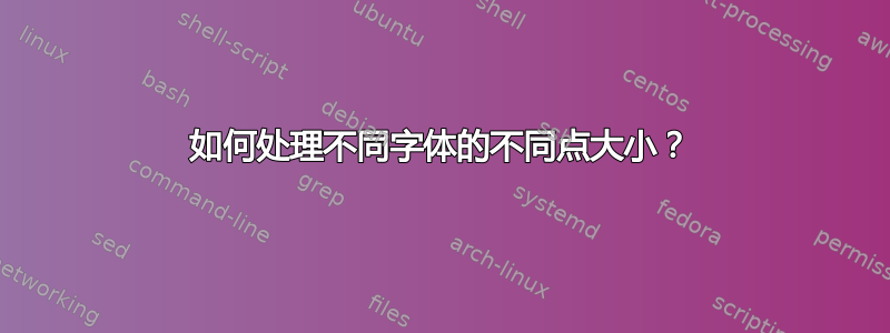 如何处理不同字体的不同点大小？