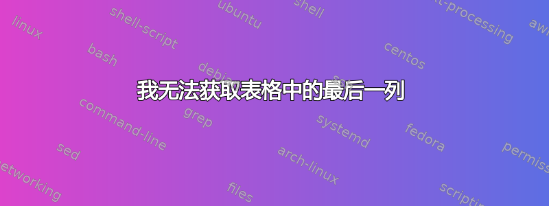 我无法获取表格中的最后一列