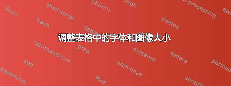 调整表格中的字体和图像大小