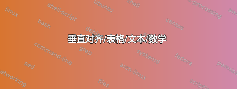 垂直对齐/表格/文本/数学