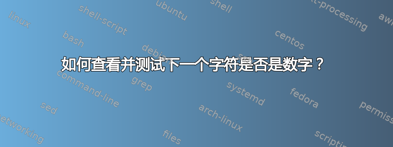 如何查看并测试下一个字符是否是数字？