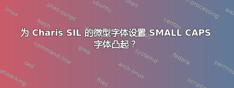 为 Charis SIL 的微型字体设置 SMALL CAPS 字体凸起？