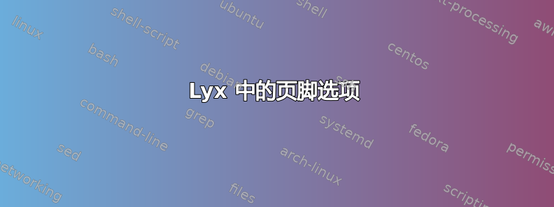 Lyx 中的页脚选项