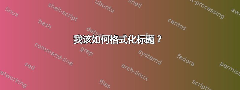 我该如何格式化标题？