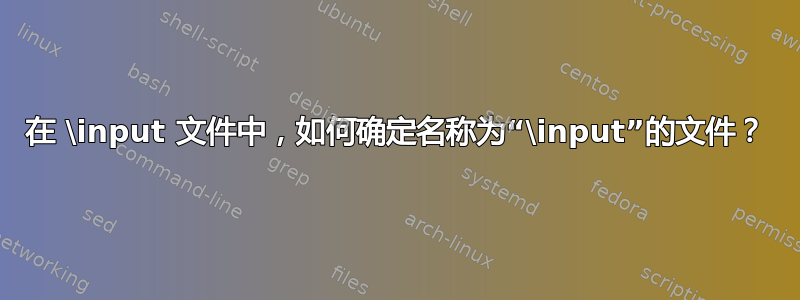 在 \input 文件中，如何确定名称为“\input”的文件？