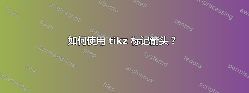 如何使用 tikz 标记箭头？