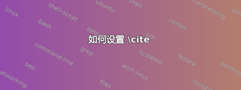 如何设置 \cite