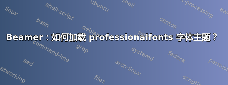 Beamer：如何加载 professionalfonts 字体主题？