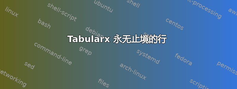 Tabularx 永无止境的行