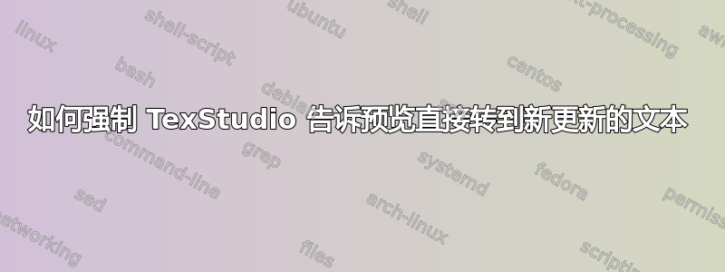 如何强制 TexStudio 告诉预览直接转到新更新的文本