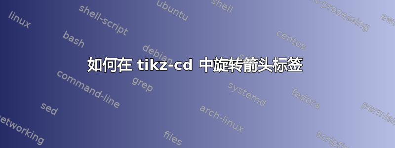 如何在 tikz-cd 中旋转箭头标签