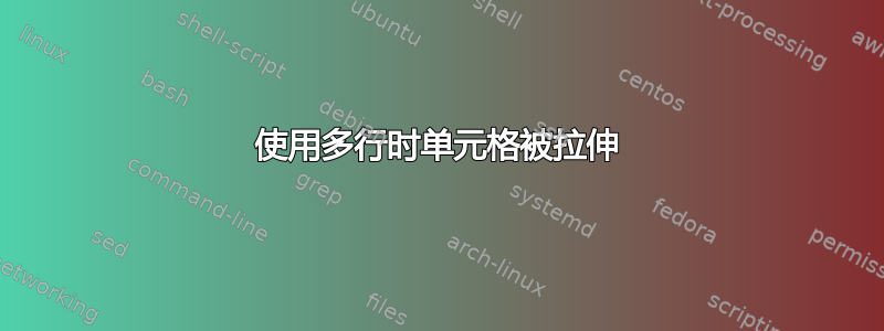 使用多行时单元格被拉伸