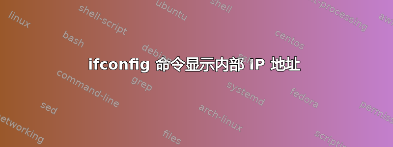 ifconfig 命令显示内部 IP 地址