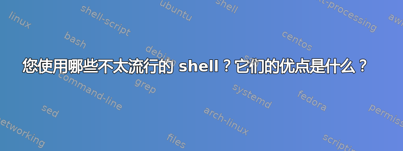 您使用哪些不太流行的 shell？它们的优点是什么？ 