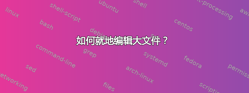 如何就地编辑大文件？