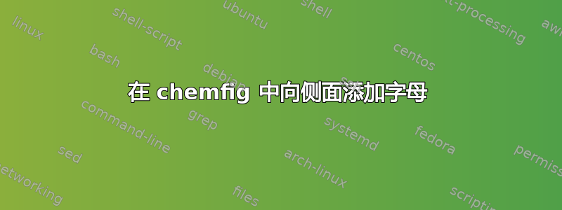 在 chemfig 中向侧面添加字母