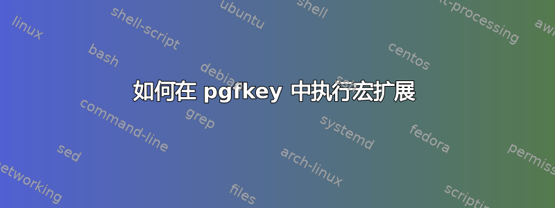 如何在 pgfkey 中执行宏扩展