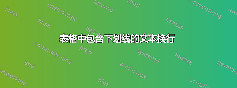 表格中包含下划线的文本换行