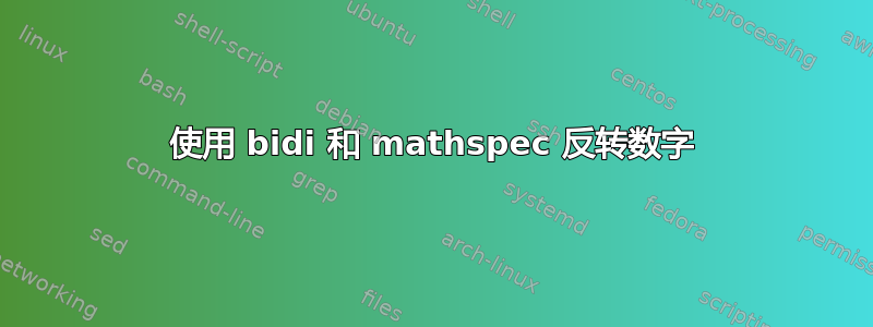 使用 bidi 和 mathspec 反转数字