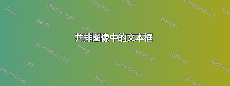 并排图像中的文本框