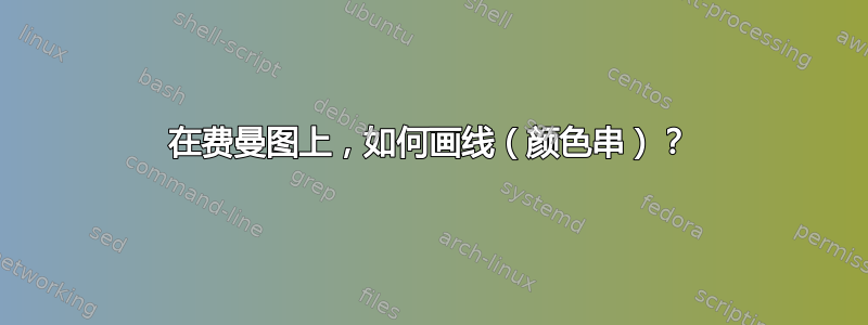 在费曼图上，如何画线（颜色串）？