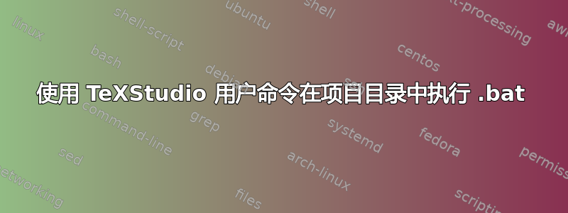 使用 TeXStudio 用户命令在项目目录中执行 .bat