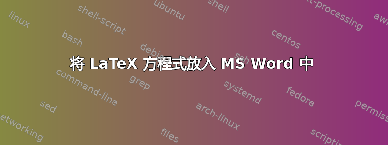 将 LaTeX 方程式放入 MS Word 中