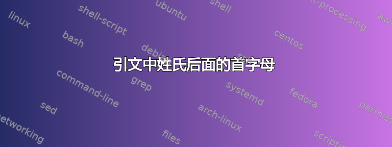 引文中姓氏后面的首字母