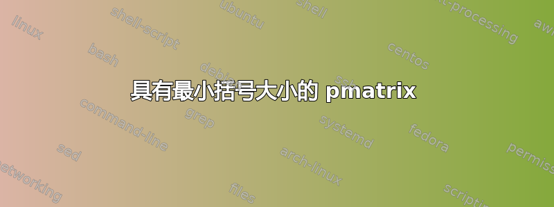 具有最小括号大小的 pmatrix